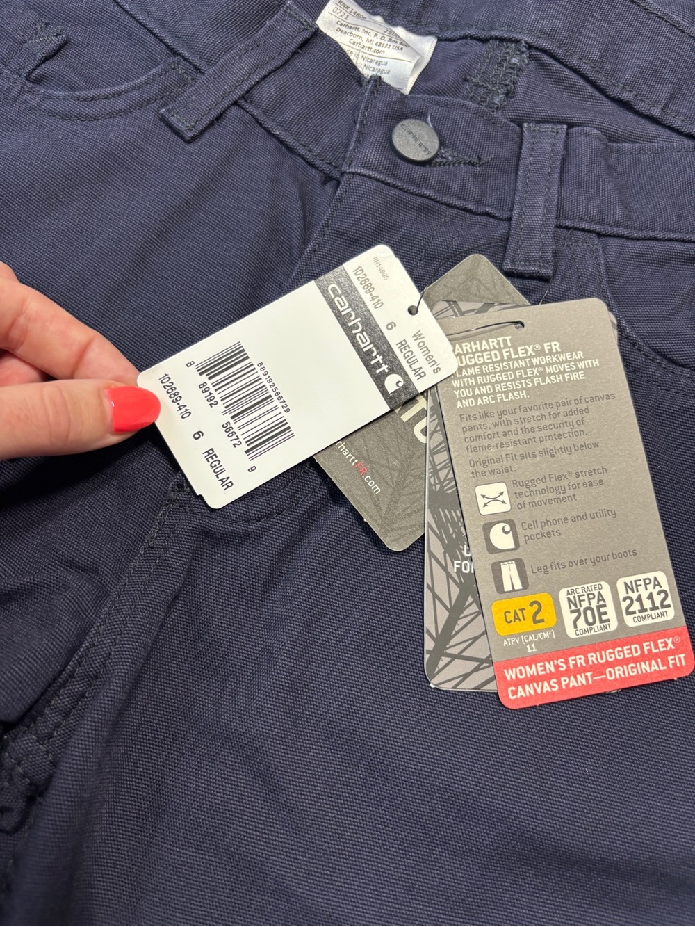 Carhartt Women’s Rugged Flex FR Canvas Work Pants Blue Sz 6 Construction